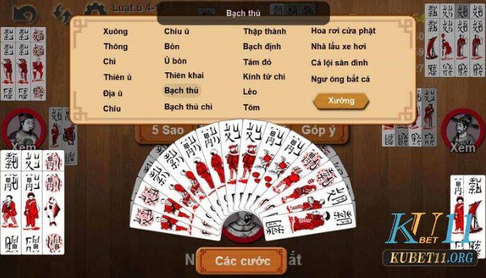 Một số thuật ngữ mà bạn có thể làm quen với cách chơi bài Chắn Kubet